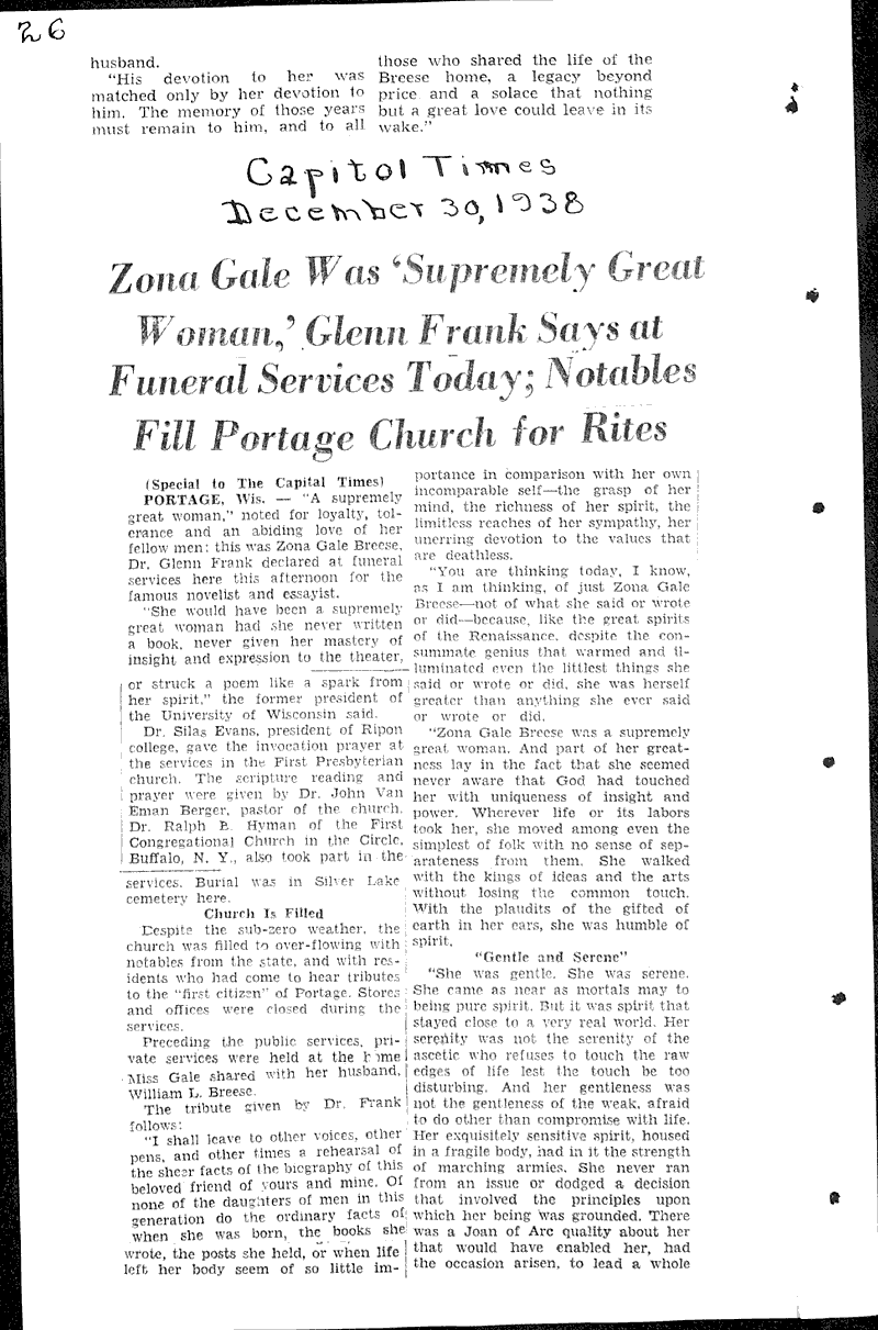  Source: Wisconsin State Journal Topics: Art and Music Date: 1938-12-30