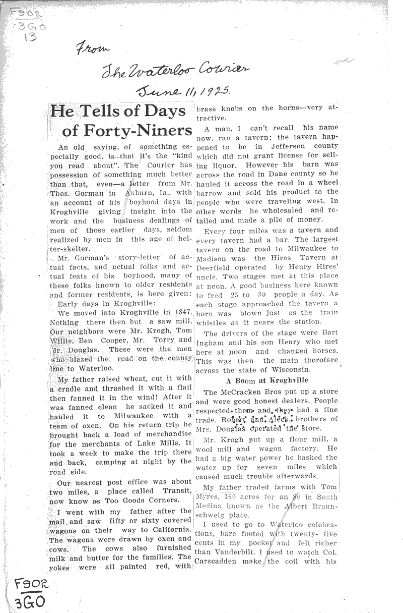  Source: Waterloo Courier Topics: Agriculture Date: 1925-06-11