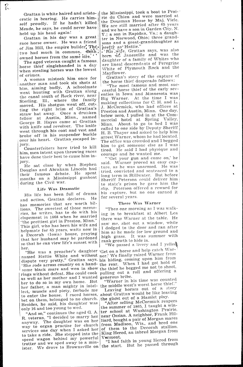  Source: Milwaukee Journal Topics: Civil War Date: 1934-02-14