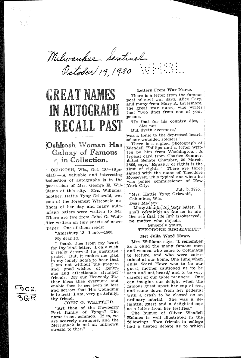  Source: Milwaukee Sentinel Topics: Art and Music Date: 1930-10-19