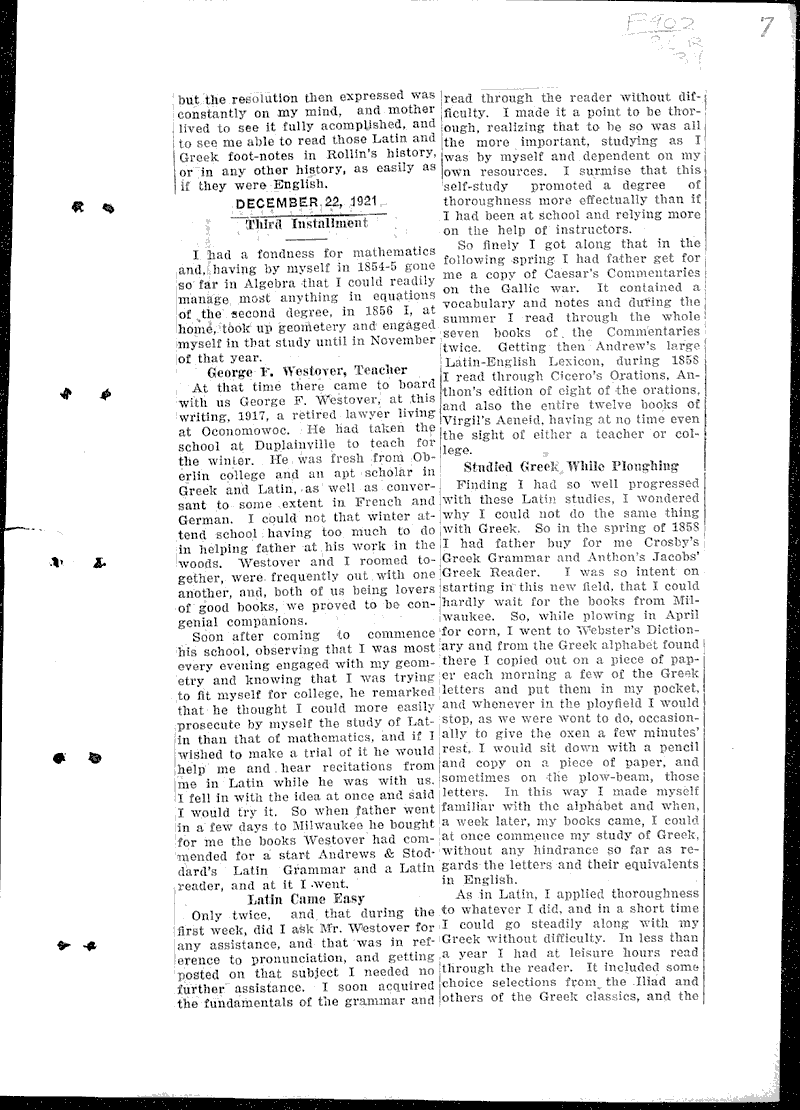  Source: Waukesha Freeman Topics: Education Date: 1921-12-08