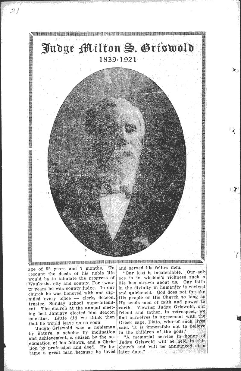  Source: Waukesha Freeman Topics: Education Date: 1921-12-08