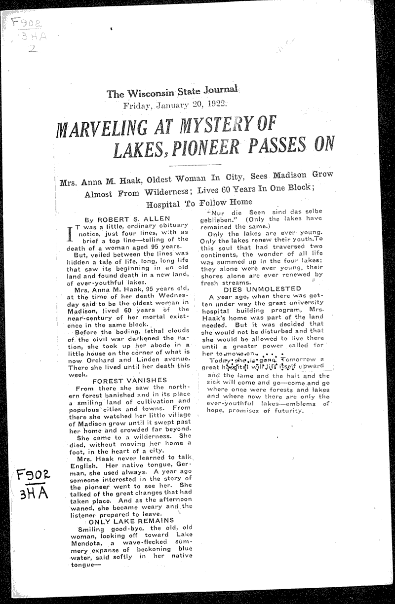 Source: Wisconsin State Journal Date: 1922-01-20