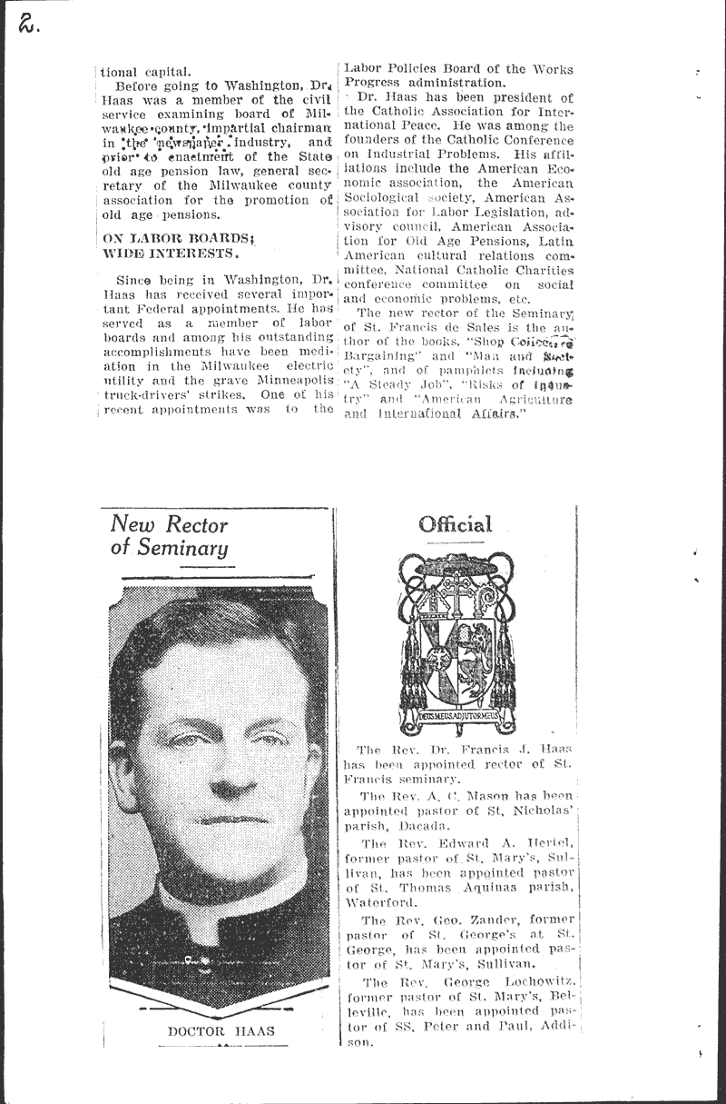  Source: Catholic Herald Citizen Topics: Church History Date: 1935-11-09
