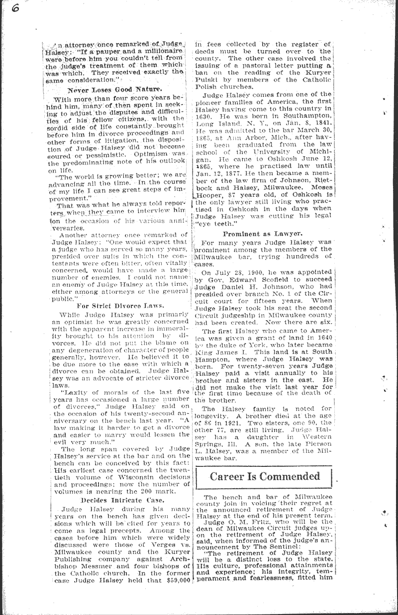  Source: Milwaukee Sentinel Topics: Government and Politics Date: 1923-02-11