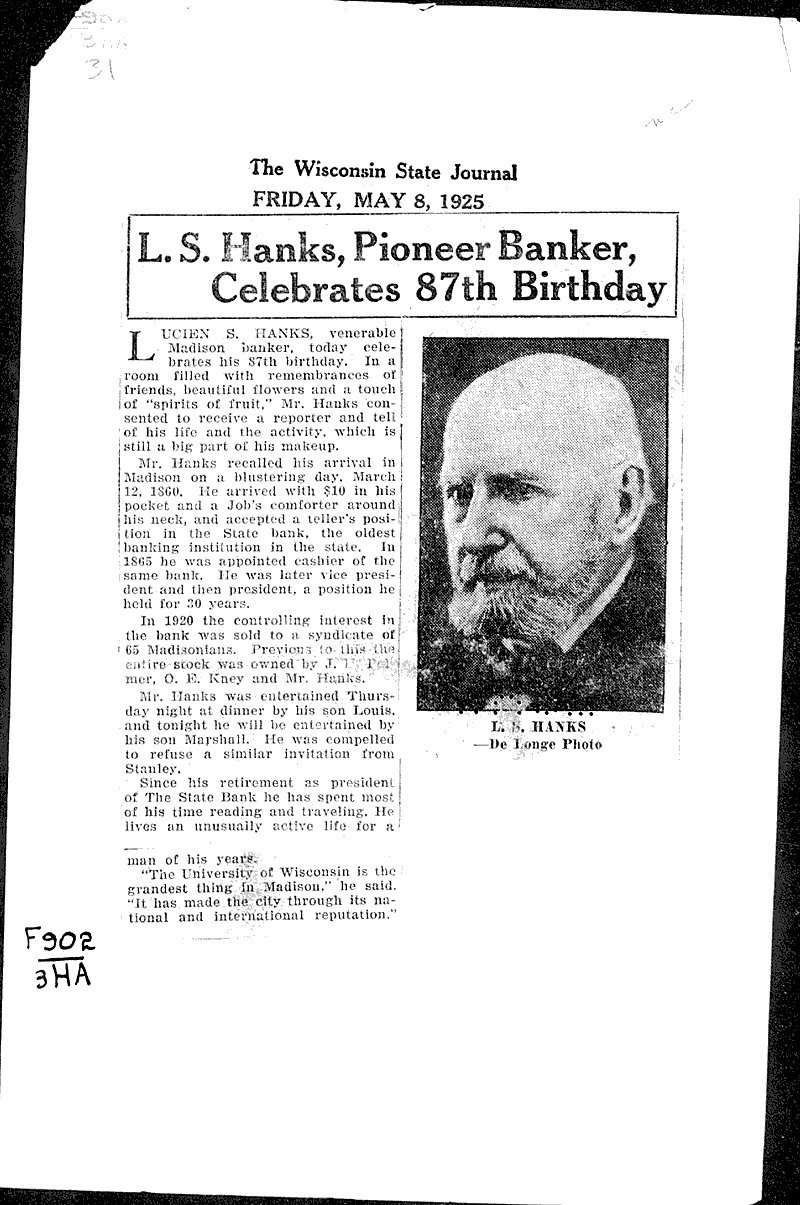  Source: Wisconsin State Journal Topics: Government and Politics Date: 1925-05-08