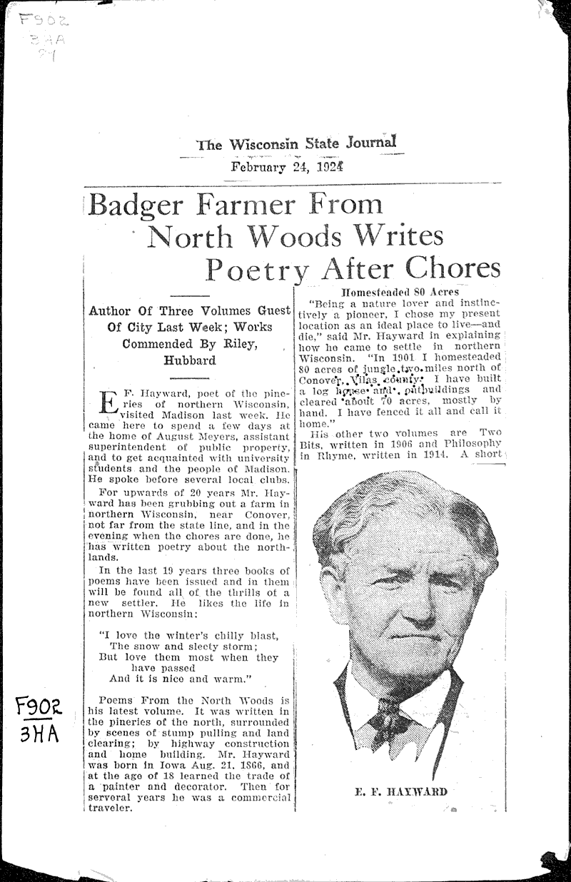 Badger farmer from north woods writes poetry after chores Newspaper