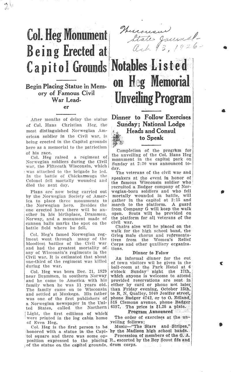  Source: Wisconsin State Journal Date: 1926-10-13