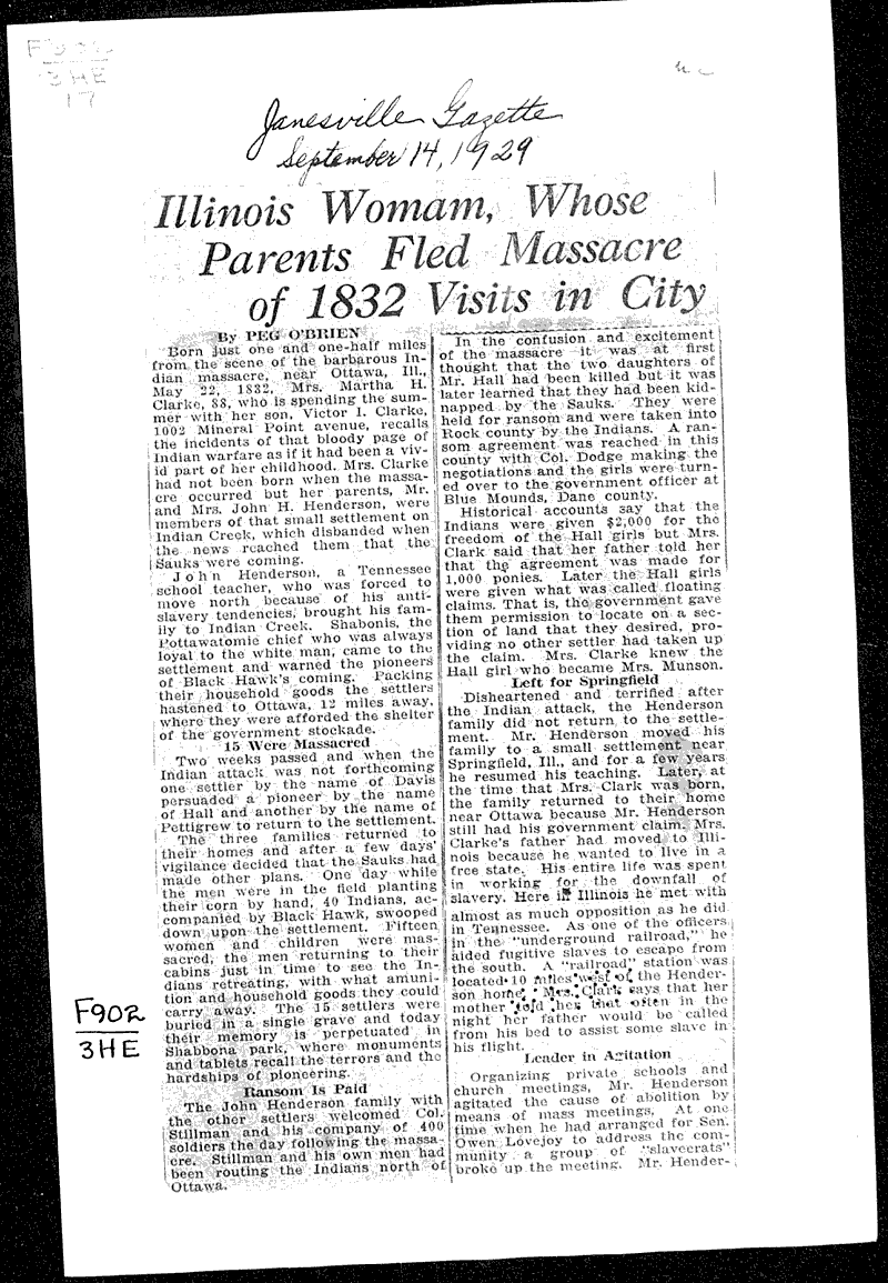  Source: Janesville Gazette Topics: Indians and Native Peoples Date: 1929-09-14