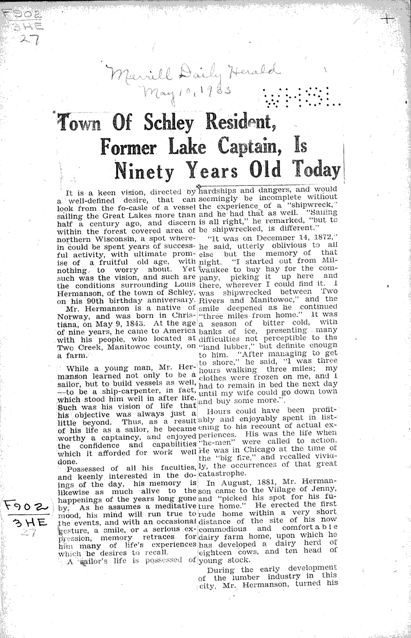  Source: Merrill Daily Herald Topics: Transportation Date: 1933-05-10