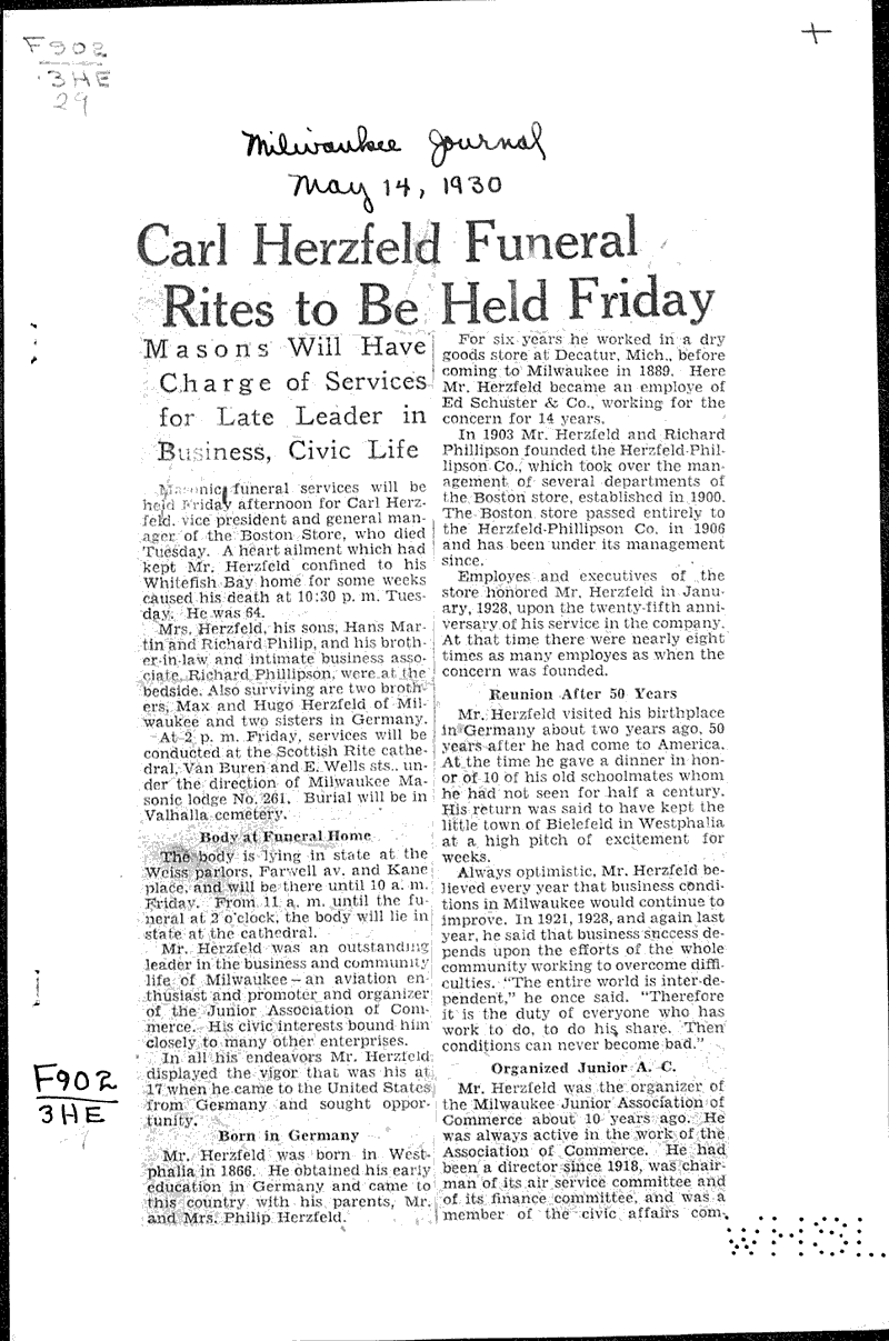  Source: Milwaukee Journal Date: 1930-05-14