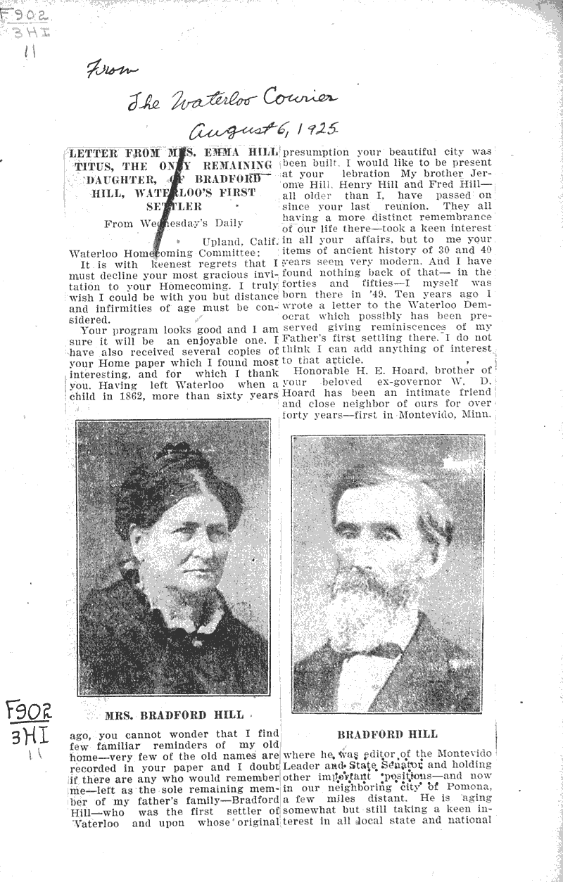  Source: Waterloo Courier Date: 1925-08-06