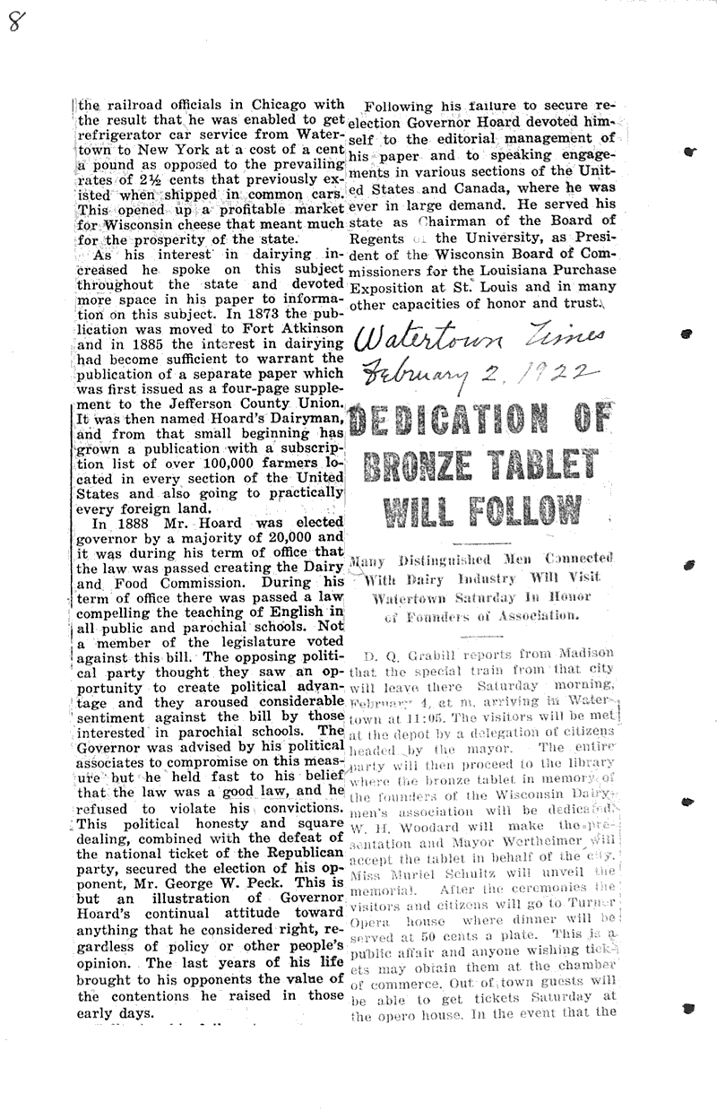  Source: Watertown Times Date: 1922-02-02