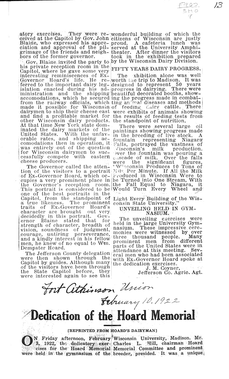  Source: Fort Atkinson Union Topics: Architecture Date: 1922-02-10