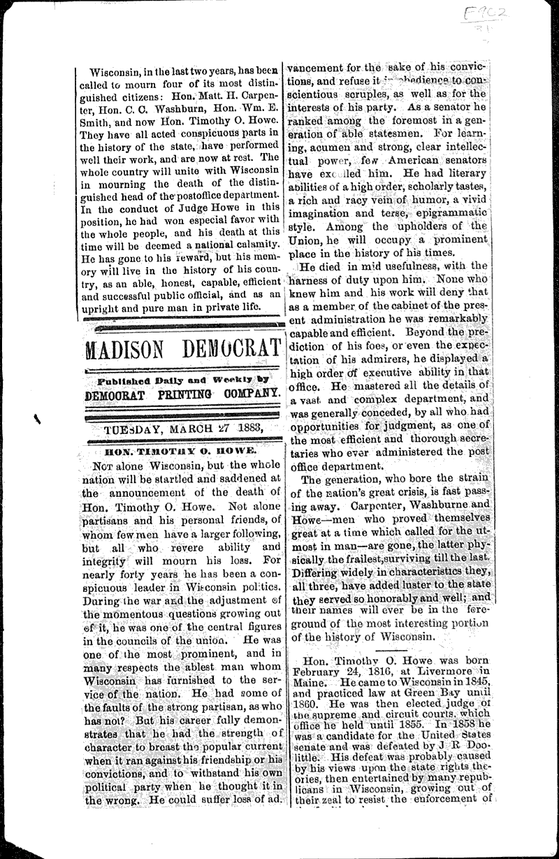  Source: Wisconsin State Journal Date: 1883-03-26