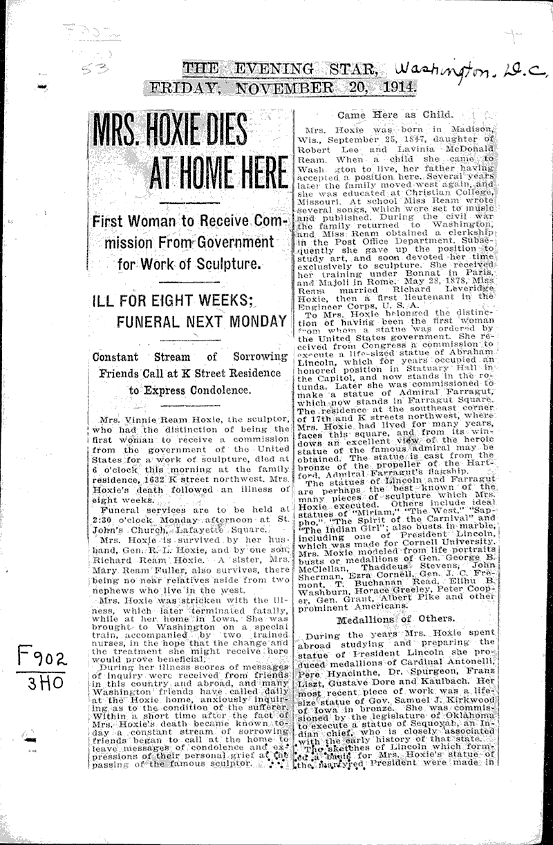  Source: Evening Star (Washington D.C.) Date: 1914-11-20