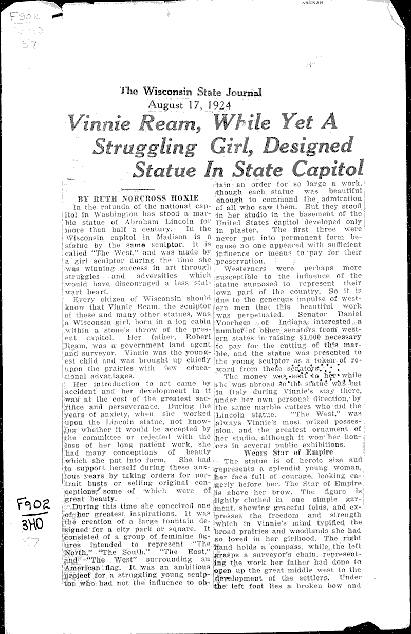  Source: Wisconsin State Journal Topics: Art and Music Date: 1924-08-17