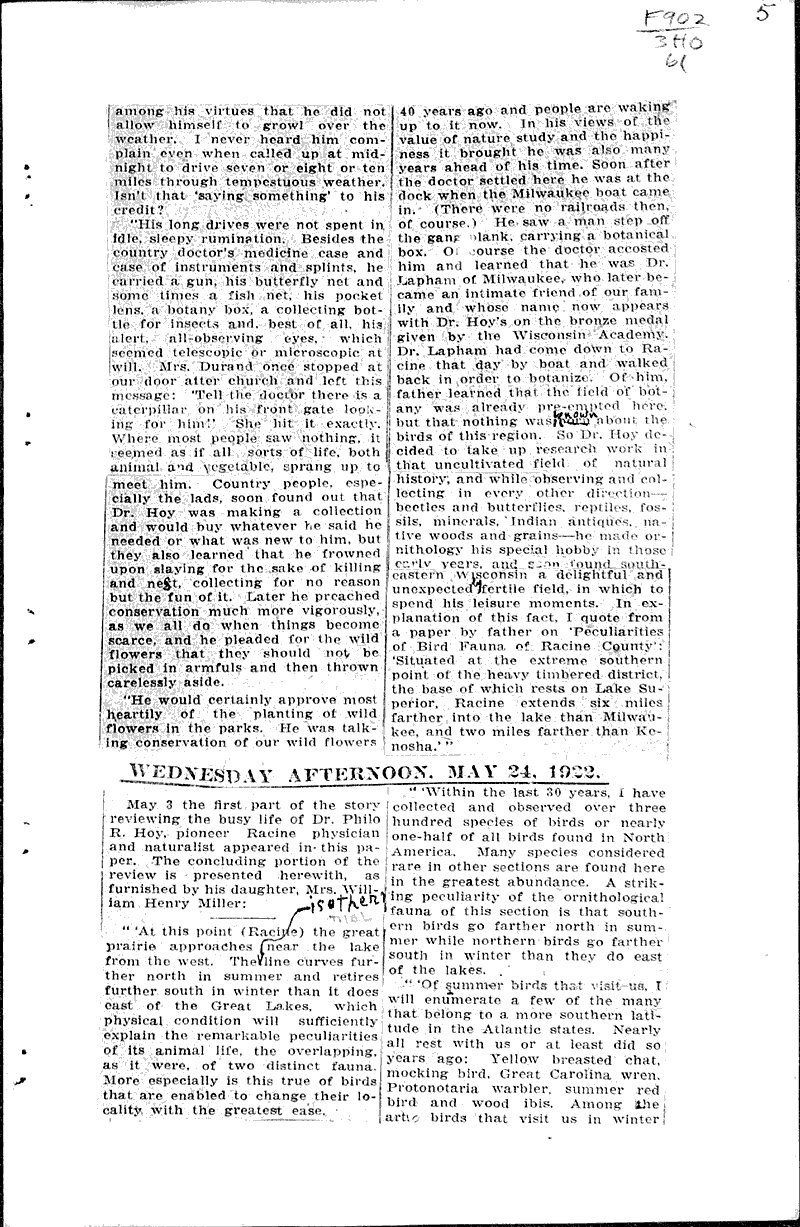  Source: Racine Journal-News Topics: Education Date: 1922-05-02