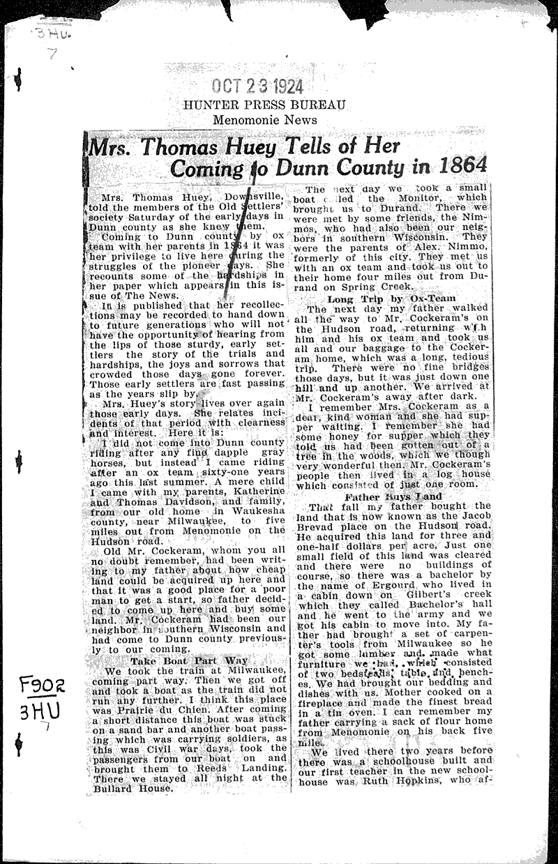  Source: Dunn County News Date: 1924-10-23
