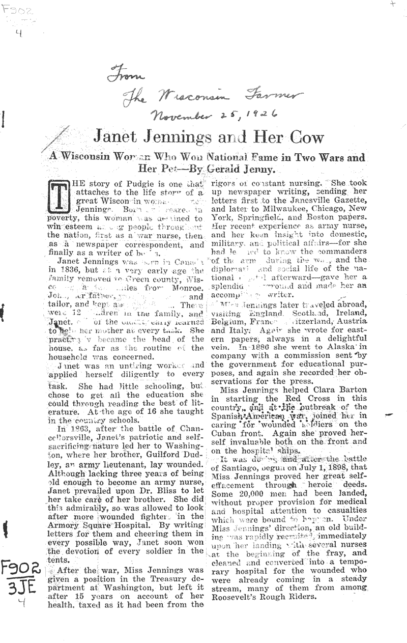  Source: Wisconsin Agriculturist and Farmer Topics: Agriculture Date: 1926-11-25