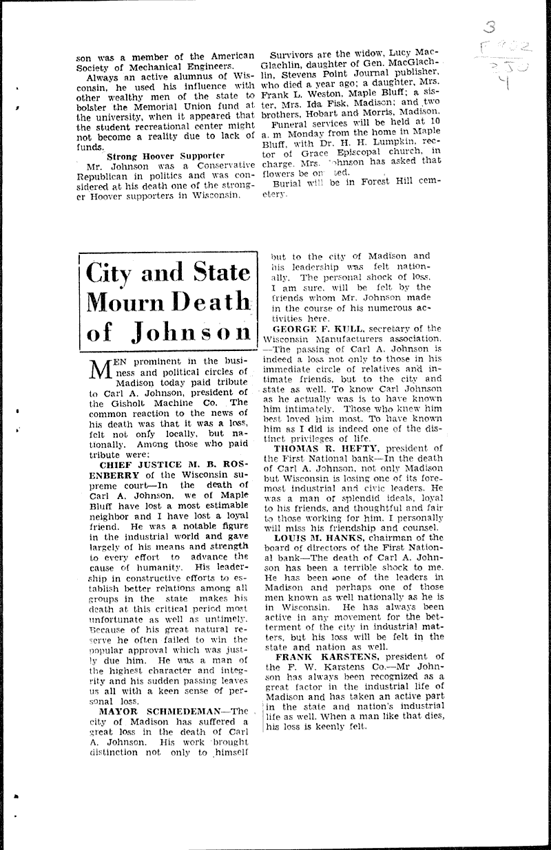  Source: Capital Times Date: 1931-10-31