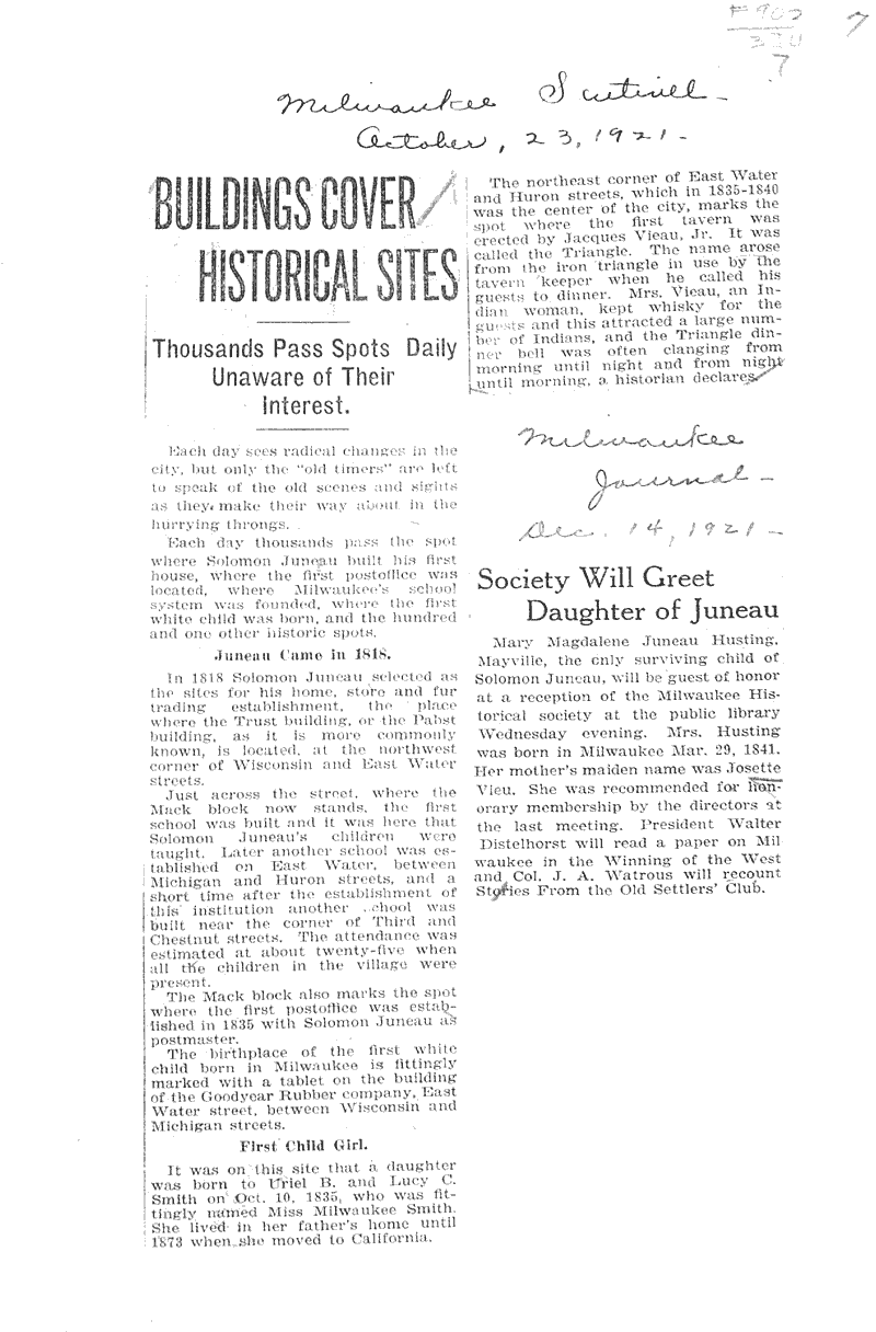  Source: Milwaukee Sentinel Date: 1921-10-23