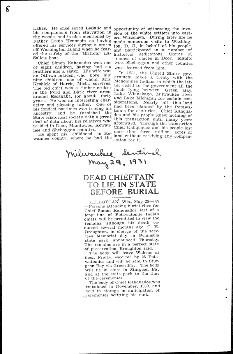  Source: Sheboygan Daily Press Topics: Government and Politics Date: 1931-05-23