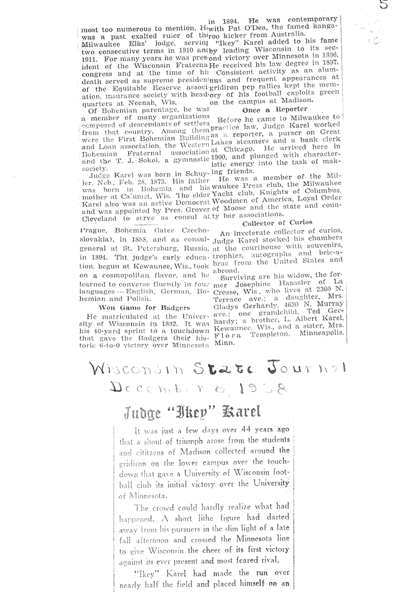  Source: Wisconsin State Journal Topics: Government and Politics Date: 1938-12-06