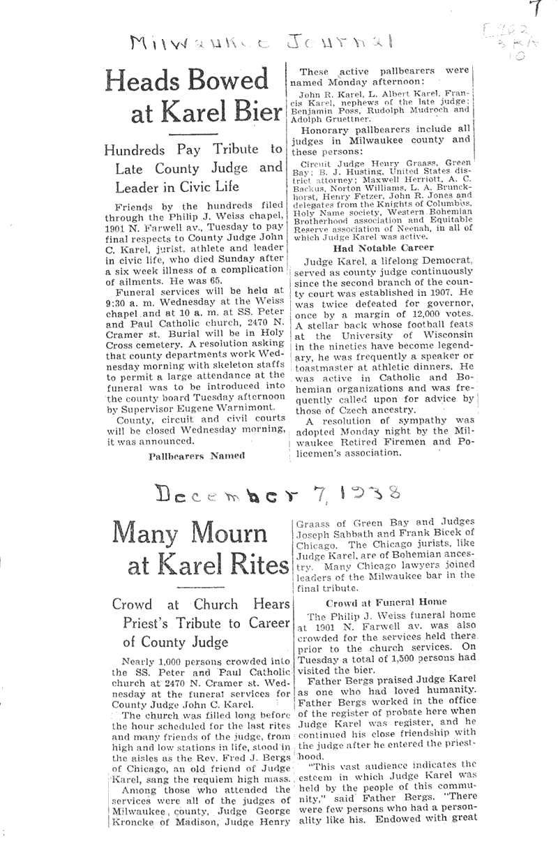  Source: Milwaukee Journal Topics: Government and Politics Date: 1938-12-07