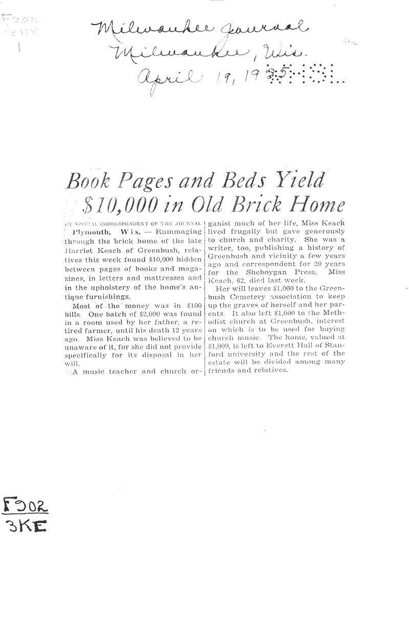  Source: Milwaukee Journal Date: 1925-04-19