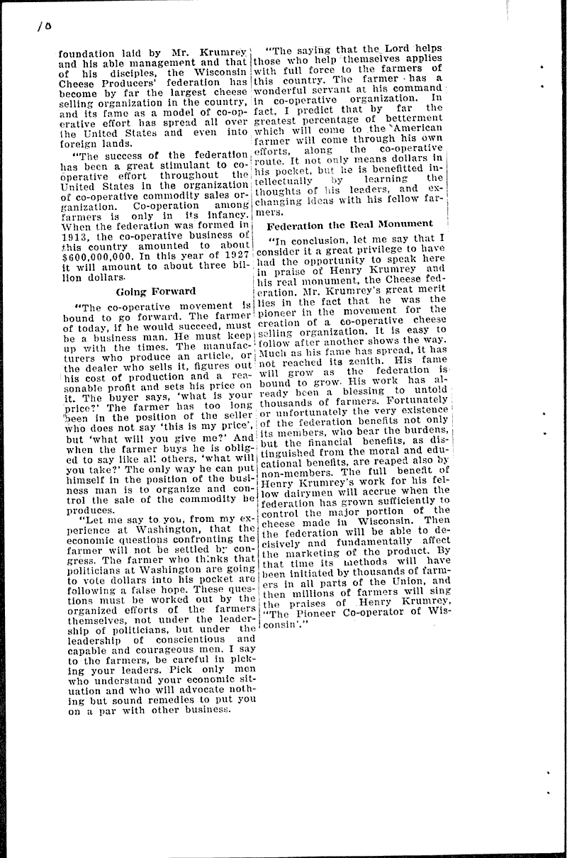 Tablet to Krumrey to be unveiled Thursday Date: 1927-10-11