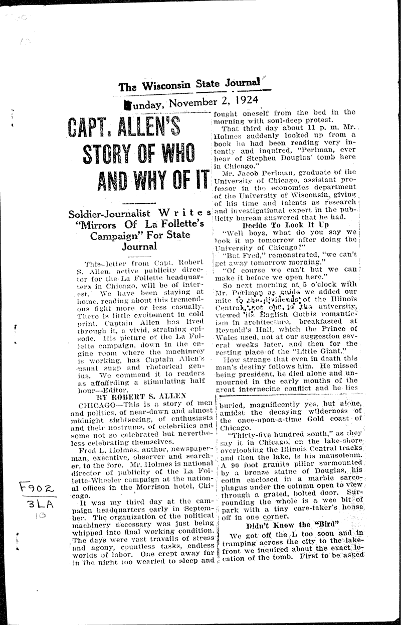  Source: Wisconsin State Journal Date: 1924-11-02