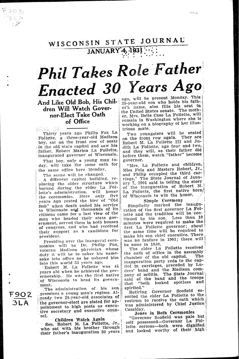 Source: Wisconsin State Journal Date: 1931-01-04