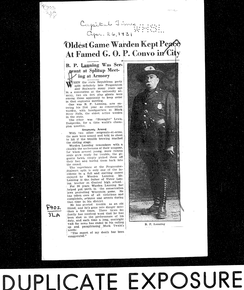  Source: Capital Times Topics: Government and Politics Date: 1931-04-26