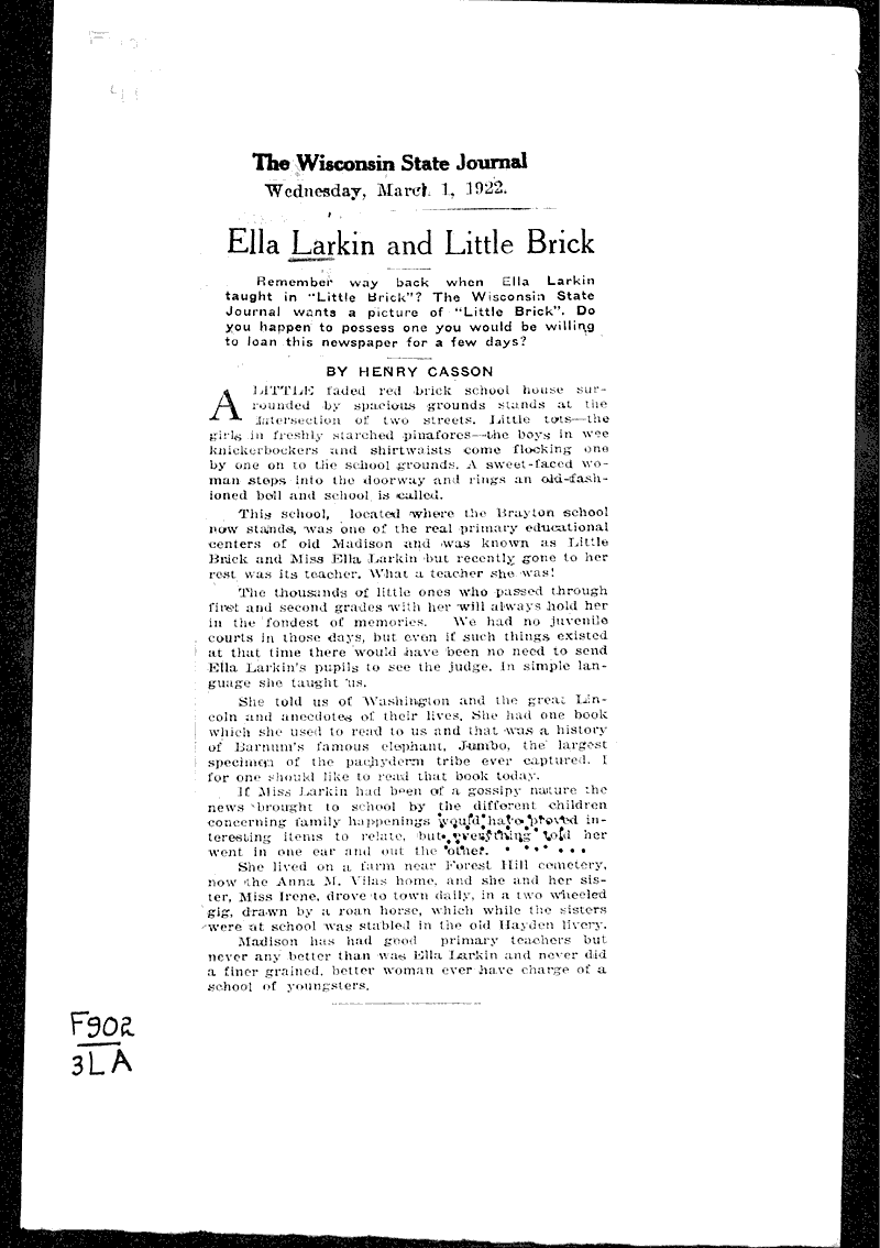  Source: Wisconsin State Journal Date: 1922-03-01