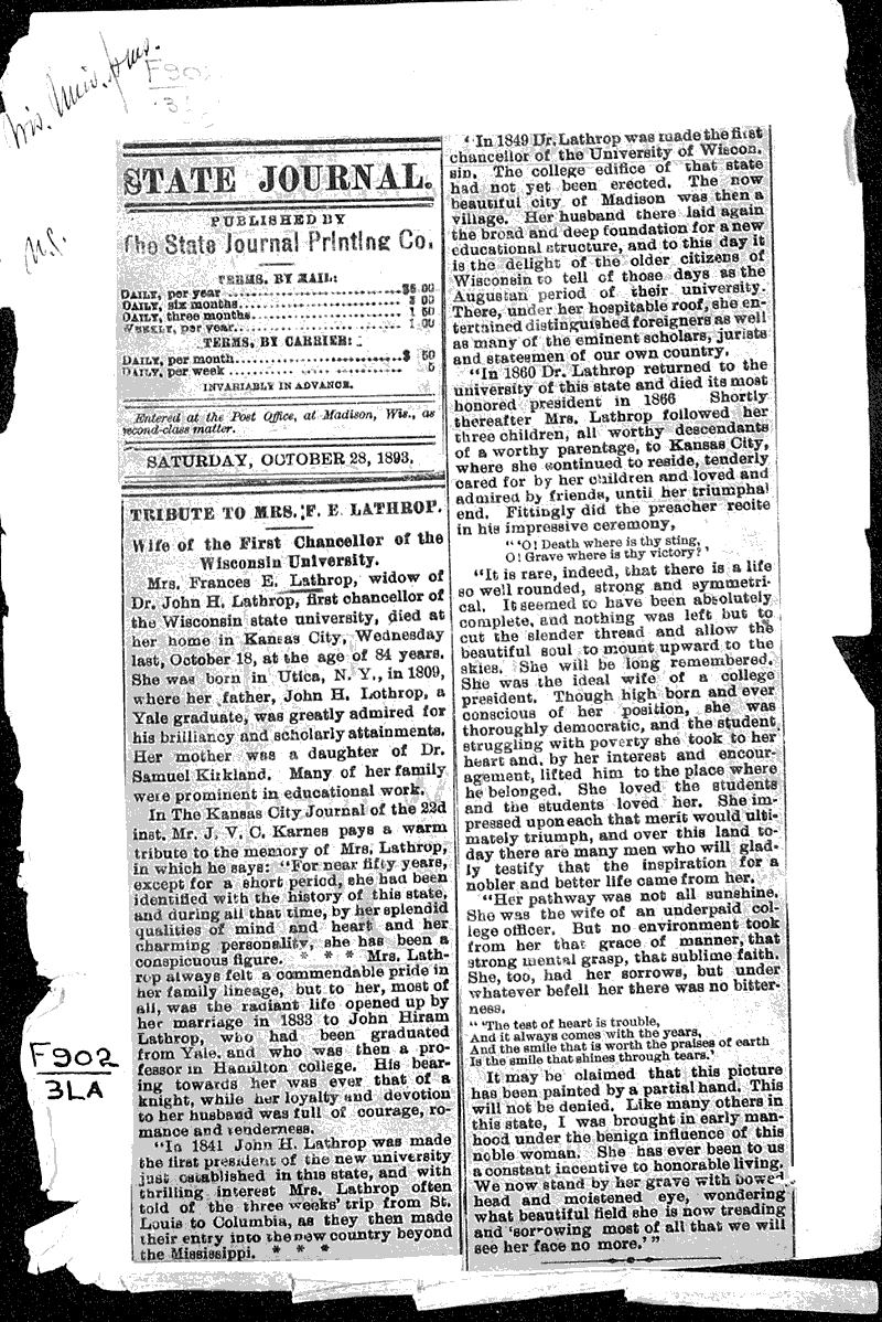  Source: Wisconsin State Journal Date: 1893-10-28