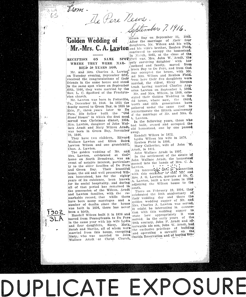  Source: De Pere News Date: 1916-09-07