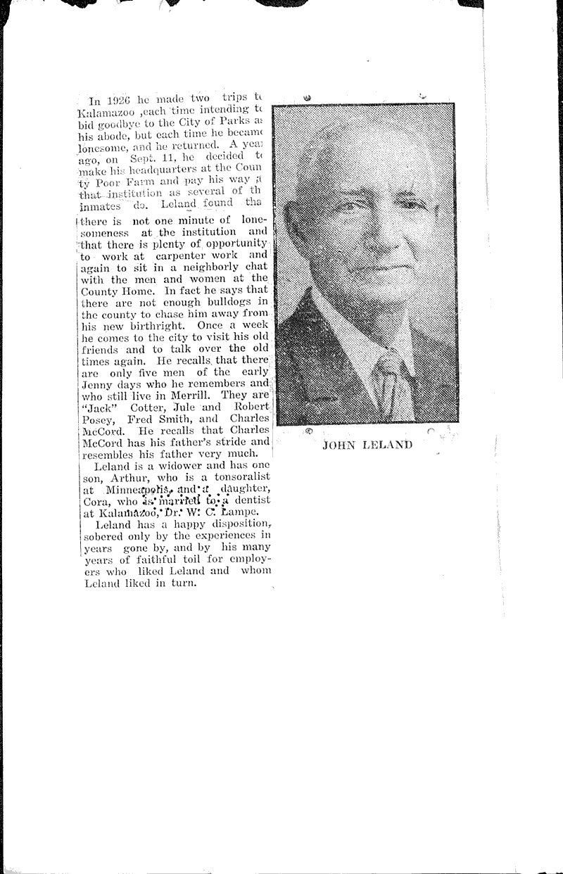 Has lived in Merrill past half century Newspaper Article/Clipping