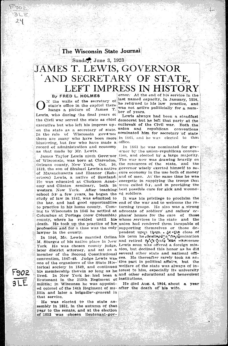  Source: Wisconsin State Journal Date: 1923-06-03