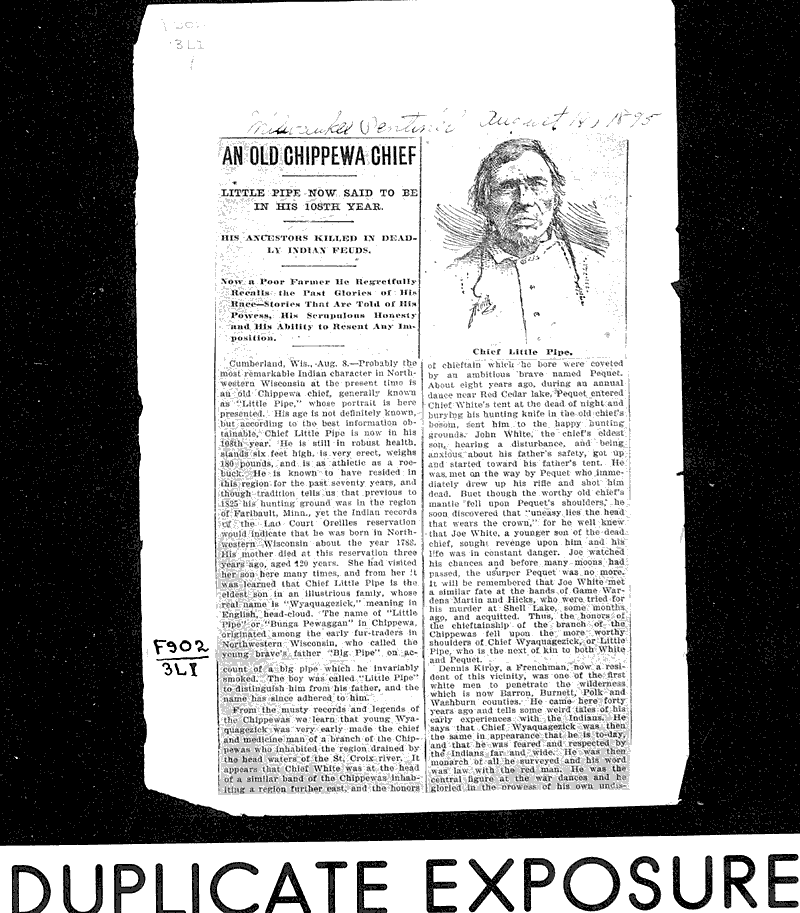  Source: Milwaukee Sentinel Topics: Indians and Native Peoples Date: 1895-08-16