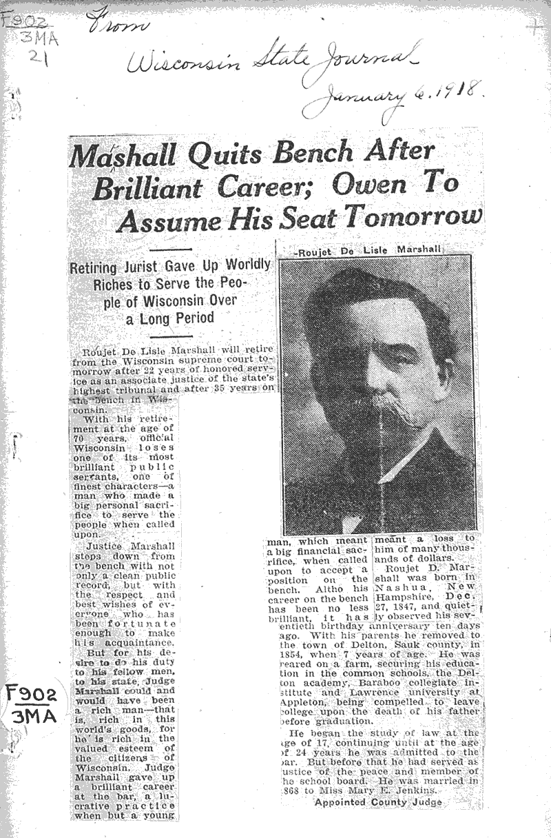  Source: Wisconsin State Journal Topics: Government and Politics Date: 1918-01-06