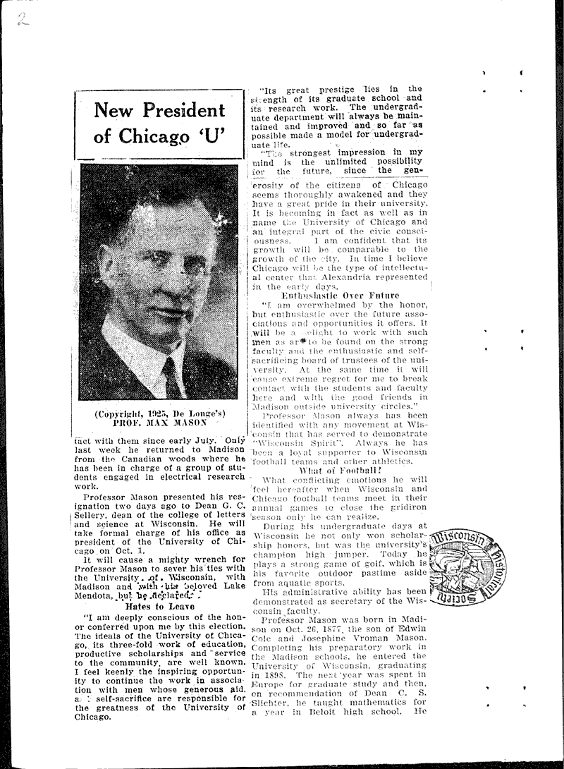  Source: Wisconsin State Journal Topics: Education Date: 1925-08-19