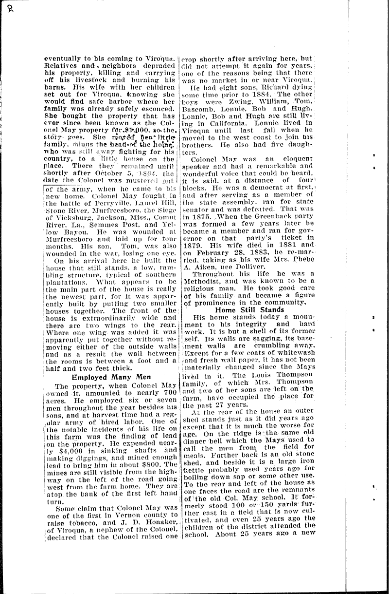  Source: La Crosse Tribune and Leader-Press Topics: Civil War Date: 1931-03-29