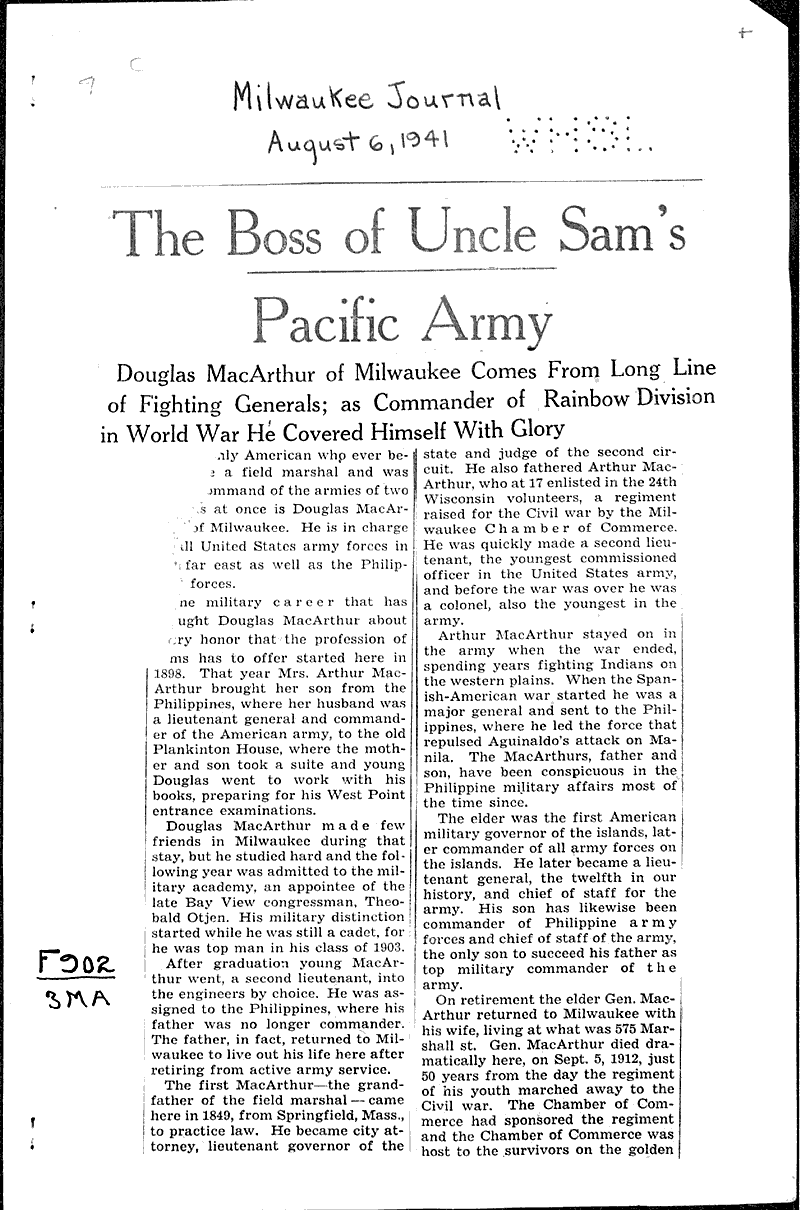 Source: Milwaukee Journal Topics: Wars Date: 1941-08-06