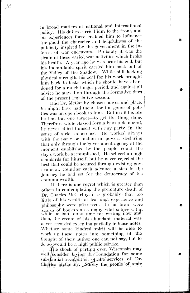  Source: LaCrosse Tribune Topics: Government and Politics Date: 1921-03-29