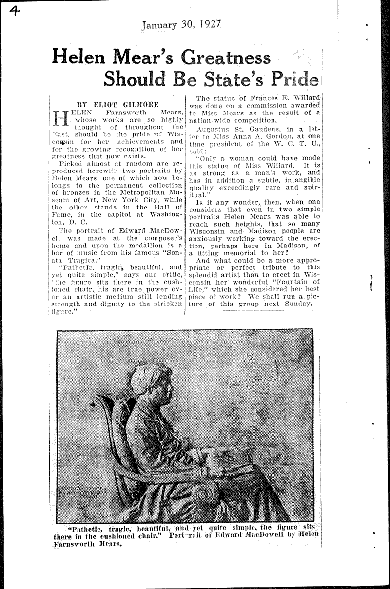  Topics: Art and Music Date: 1927-01-30