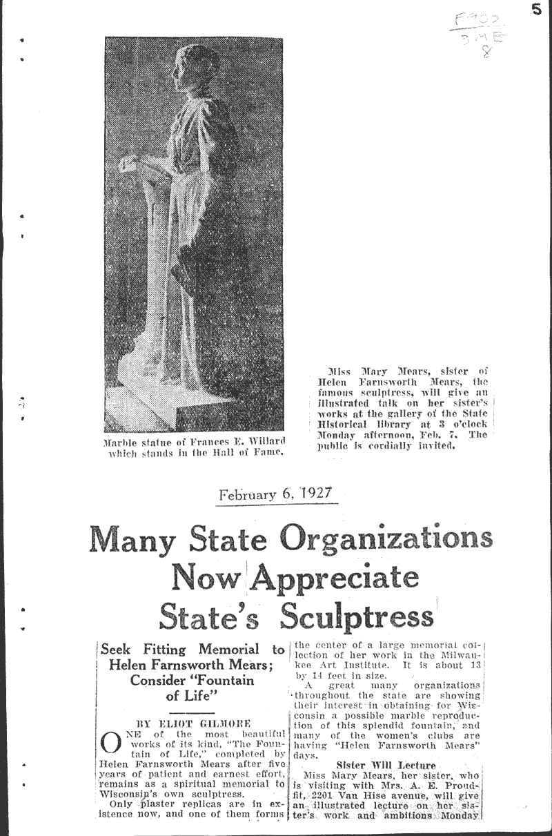  Topics: Art and Music Date: 1927-01-30