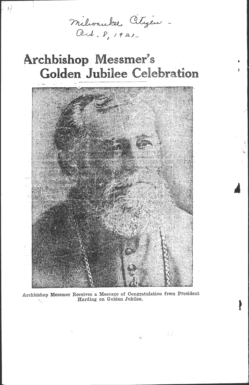  Source: Milwaukee Citizen Topics: Church History Date: 1921-10-08