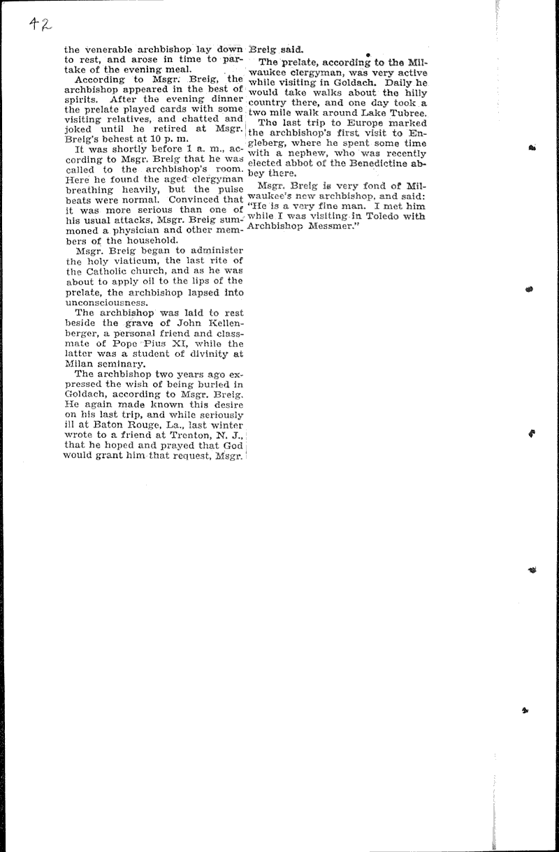  Source: Milwaukee Sentinel Topics: Church History Date: 1930-09-21