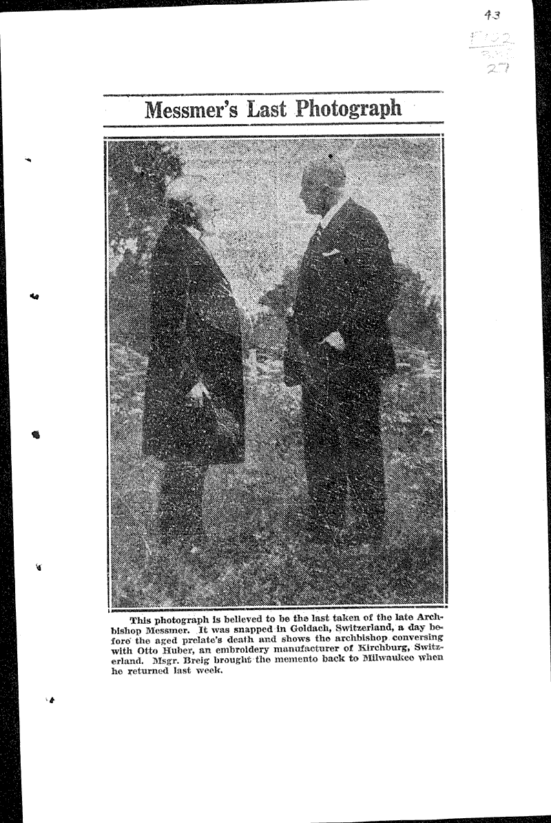  Source: Milwaukee Sentinel Topics: Church History Date: 1930-09-21